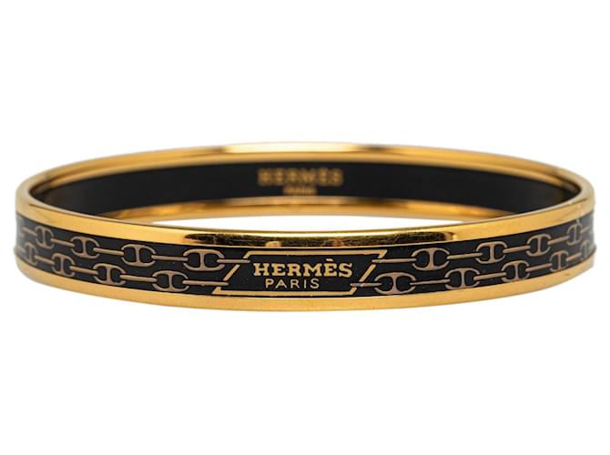 Hermès Goldener Hermes-Cloisonné-Armreif, Modeschmuck Metall  ref.1300544