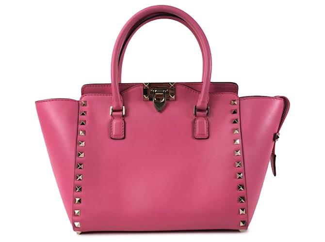 Pink Valentino Rockstud Leather Satchel  ref.1300567
