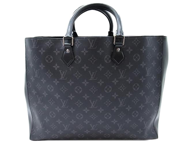 Black Louis Vuitton Monogram Eclipse Grand Sac Tote Leather  ref.1300575