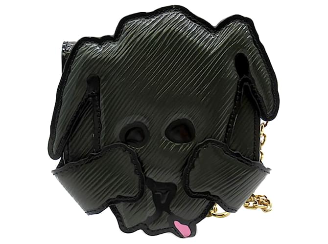 Porte-cartes noir Louis Vuitton Grace Coddington Epi Catogram Dog Cuir  ref.1300576
