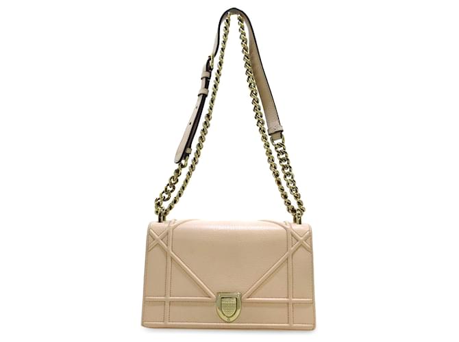 Beige Dior Small Diorama Flap Crossbody Bag Leather  ref.1300590