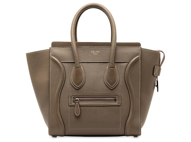 Céline Taupe Celine Micro Luggage Tote Handbag Leather  ref.1300592