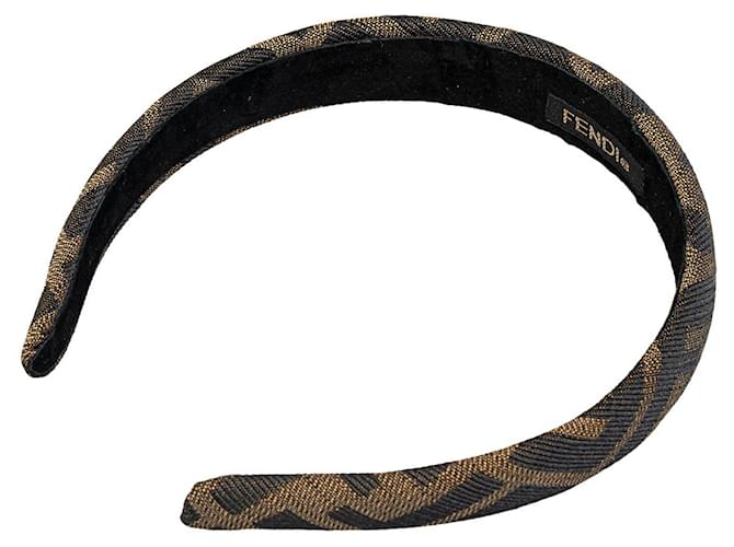 Brown Fendi Zucca Headband Marrone Tela  ref.1300593