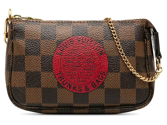 Brown Louis Vuitton Damier Ebene Trunks and Bags Mini Pochette Accessoires Shoulder Bag Cloth  ref.1300617
