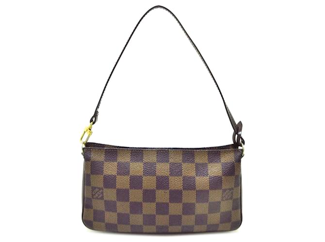 Brown Louis Vuitton Damier Ebene Navona Shoulder Bag Leather  ref.1300626