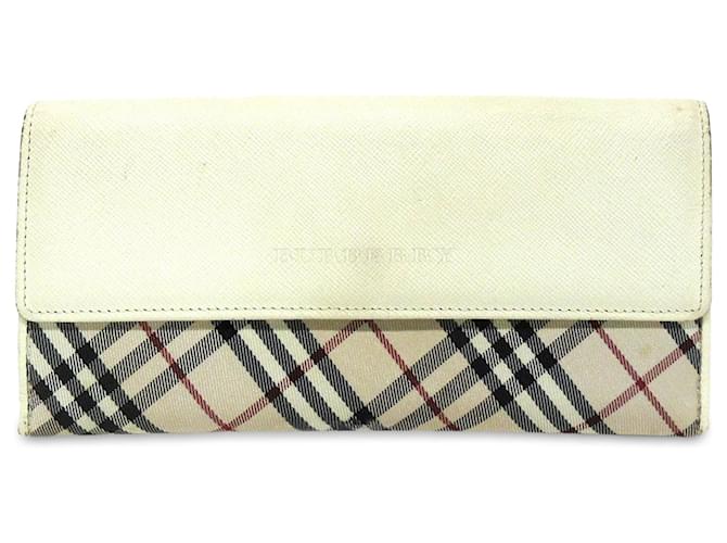 Brown Burberry Nova Check Long Wallet Leather  ref.1300634