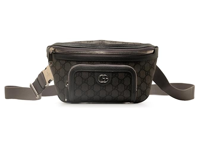 Gray Gucci GG Supreme Ophidia Belt Bag Leather  ref.1300641