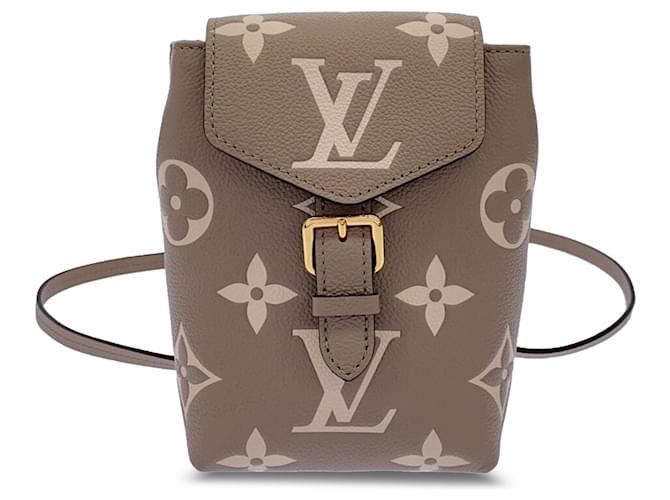 Brown Louis Vuitton Monogram Empreinte Giant Bicolor Tiny Backpack Leather  ref.1300648