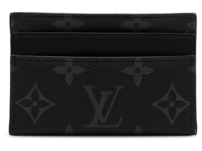 Porta-cartões preto Louis Vuitton Monogram Eclipse Porte Cartes forrado Lona  ref.1300651
