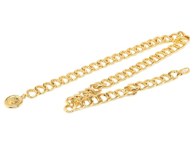 Cinto de elo de corrente medalhão Chanel dourado Metal  ref.1300657