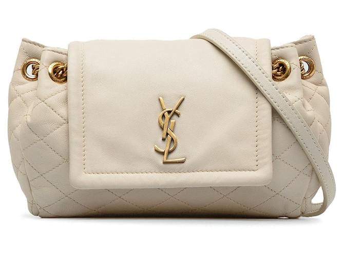 White Saint Laurent Mini Monogram Nolita Bag Leather  ref.1300681