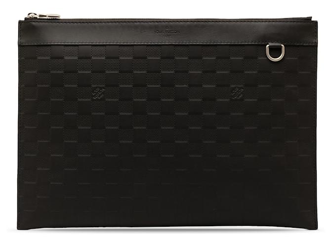 Black Louis Vuitton Damier Infini Discovery Pochette Clutch Bag Leather  ref.1300708