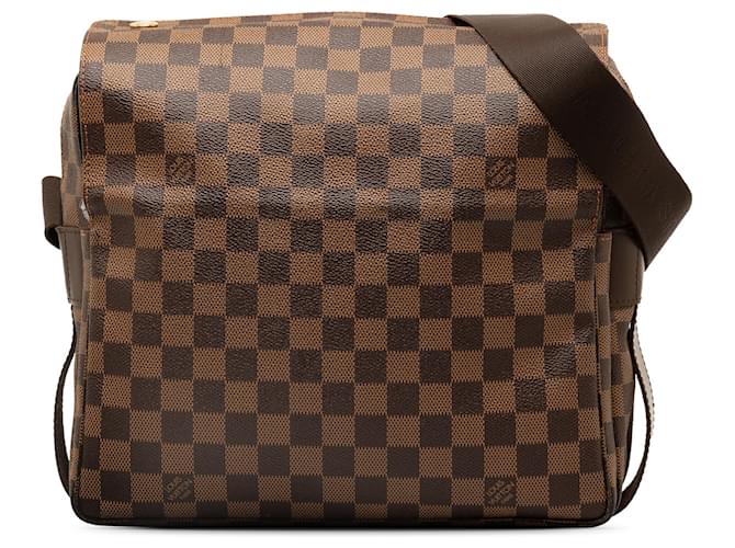 Brown Louis Vuitton Damier Ebene Naviglio Crossbody Bag Marrone Tela  ref.1300721