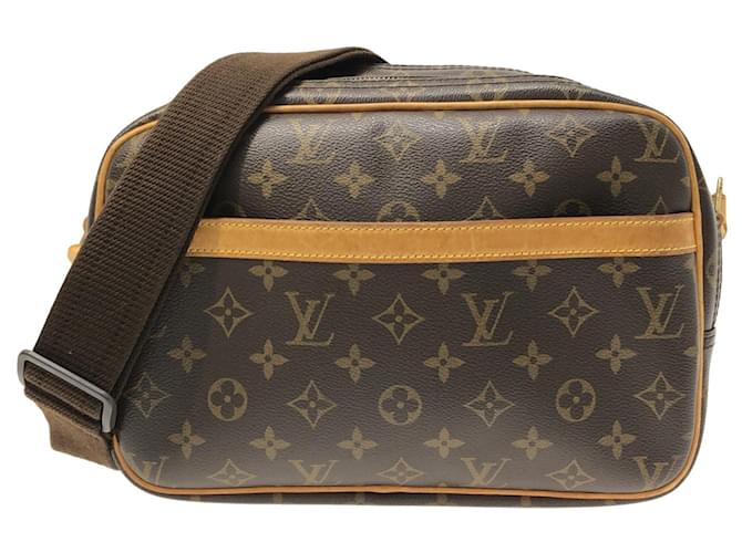 Brown Louis Vuitton Monogram Reporter PM Crossbody Bag Leather  ref.1300727