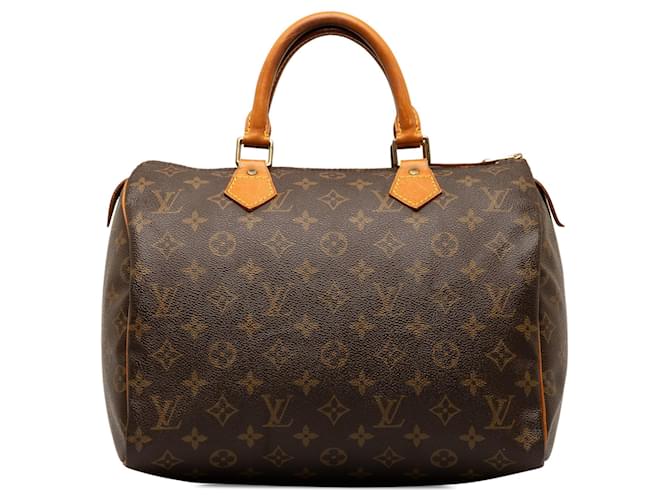Brown Louis Vuitton Monogram Speedy 30 Boston Bag Marrone Pelle  ref.1300754