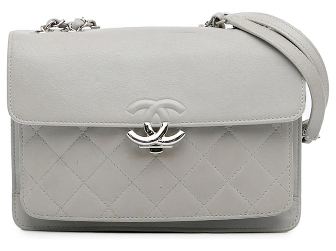 Gray Chanel Small CC Box Urban Companion Flap Shoulder Bag Leather  ref.1300763