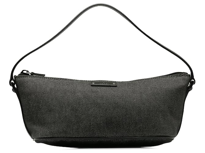 Black Gucci Denim Boat Shoulder Bag Leather  ref.1300768