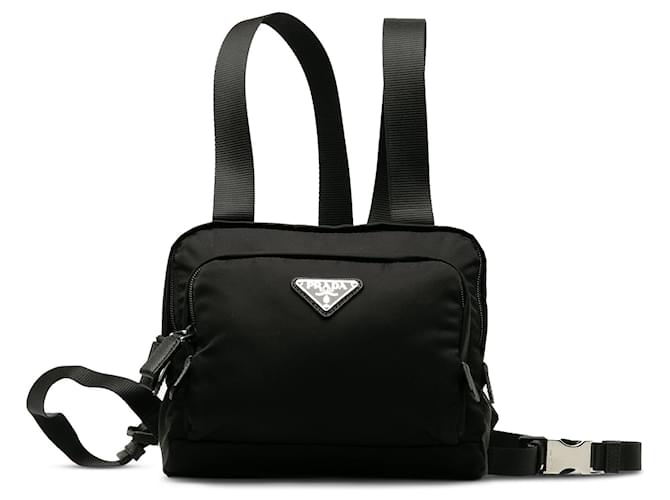 Black Prada Tessuto Montagna Harness Backpack Cloth  ref.1300770