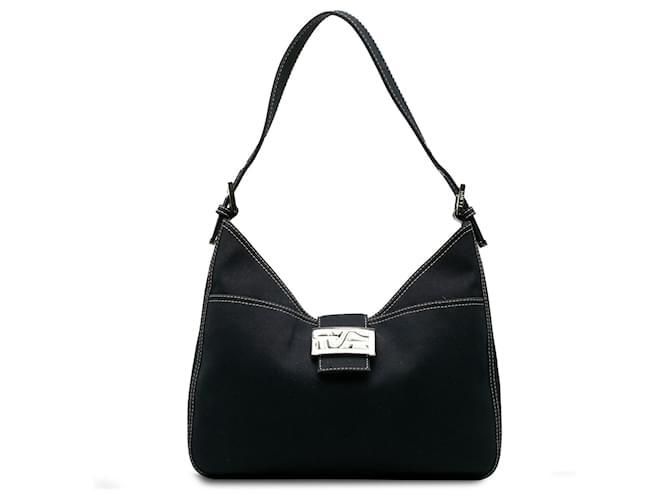 Blue Fendi FF Marble Logo Shoulder Bag Leather  ref.1300771
