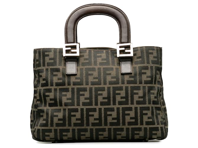 Brown Fendi Zucca Twins Handbag Leather  ref.1300783
