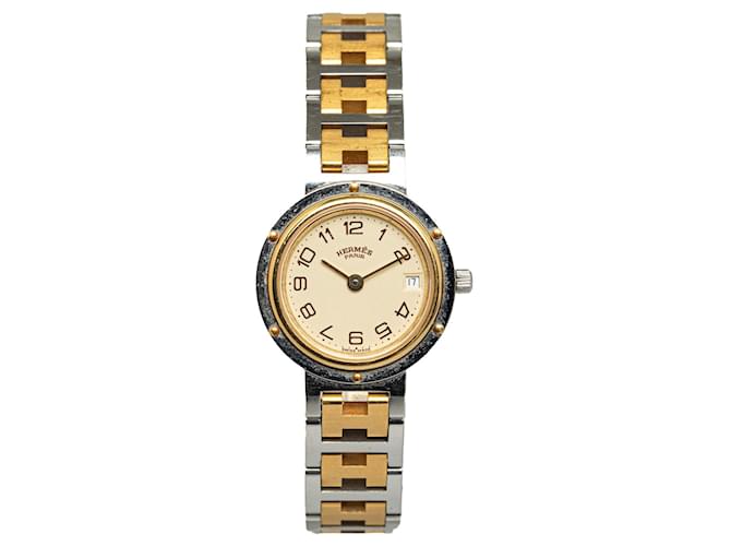 Hermès Reloj Clipper de acero inoxidable y cuarzo Hermes plateado Plata  ref.1300793