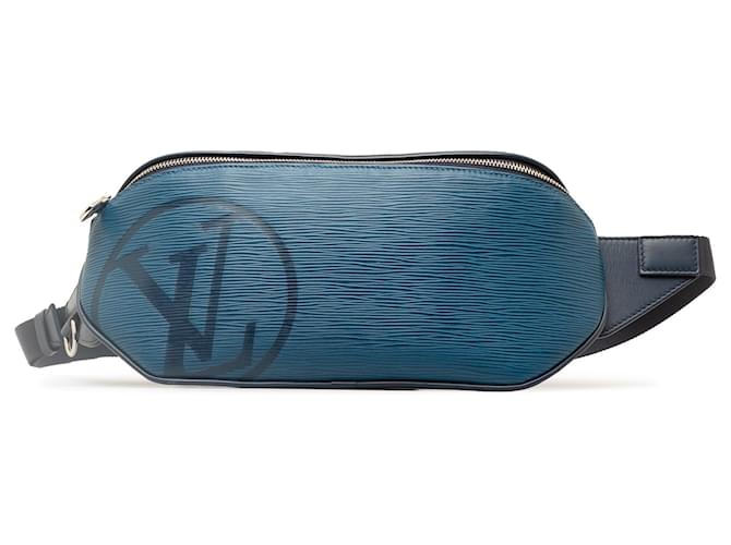 Marsupio blu Louis Vuitton con iniziali Epi Pelle  ref.1300796