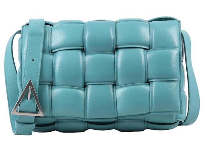 Bottega Veneta Turquoise Padded Leather Cassette Crossbody Bag Blue  ref.1300827