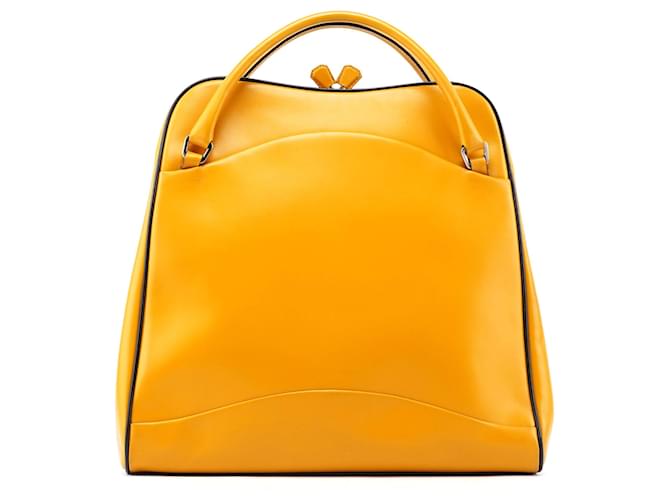 Vitello PRADA Handtaschen Leder Gelb Cleo  ref.1300853
