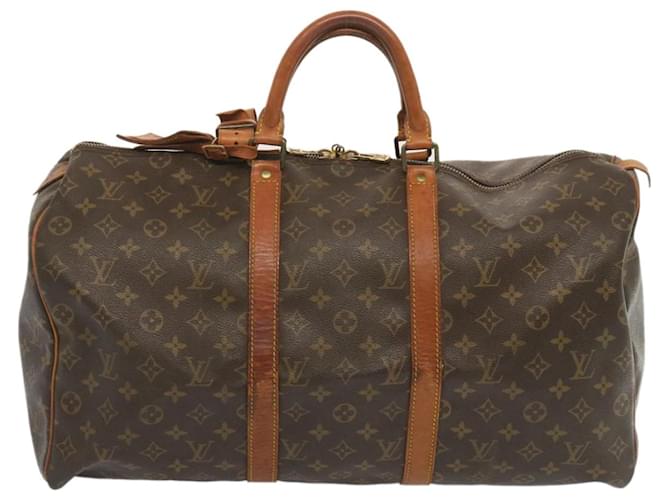 Louis Vuitton Keepall 50 Brown Cloth  ref.1300921