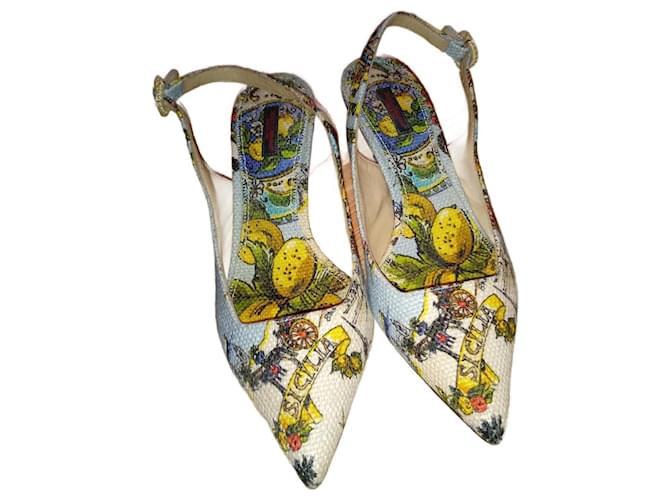 Dolce & Gabbana Zapatos de tacón Turquesa Paño  ref.1300941