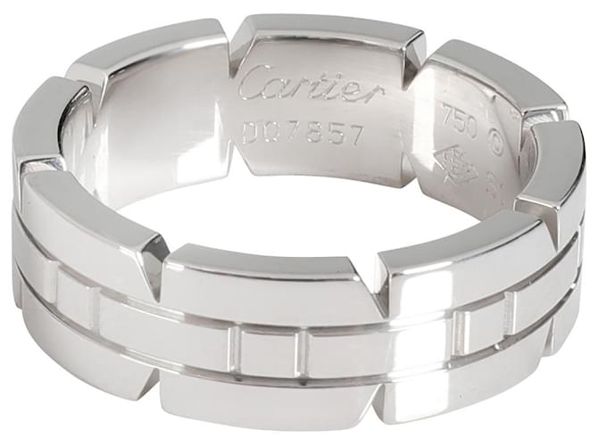 Anello serbatoio Cartier dentro 18K oro bianco Argento Metallico Metallo  ref.1300946