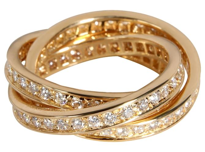 Anello con diamanti Cartier Trinity in 18K oro giallo 1.5 ctw Argento Metallico Metallo  ref.1300957