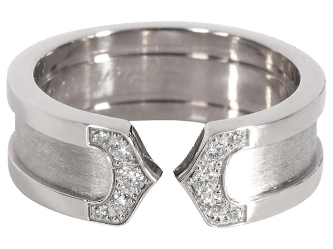 Cartier C De Cartier Diamond Ring in 18K white gold 0.1 Ctw with Brushed Metal Silvery Metallic  ref.1300961