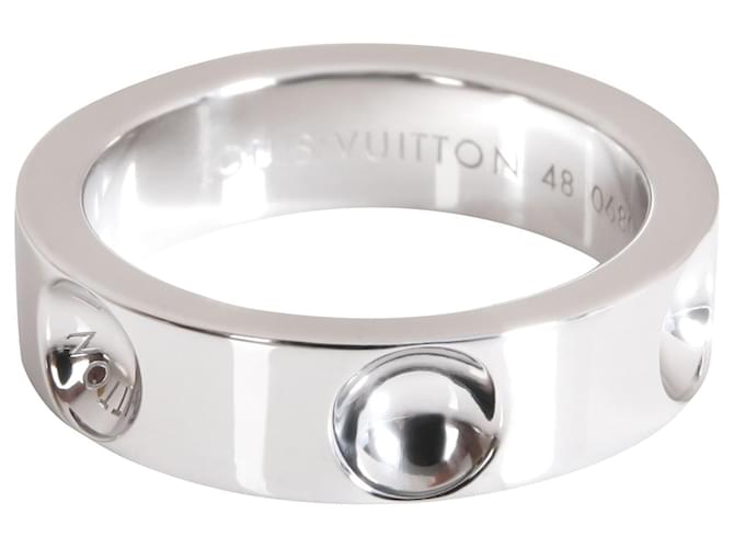 Louis Vuitton Empreinte 5 mm Band in 18K or blanc Métal Argenté Métallisé  ref.1300968