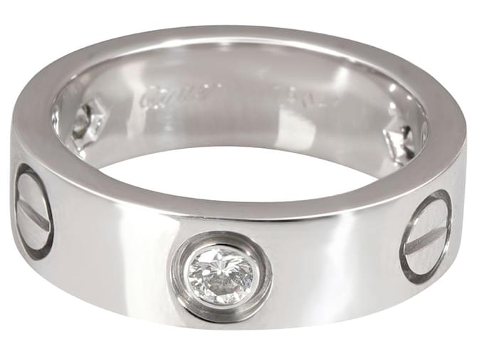 Cartier Love Diamond Ring in 18K white gold 0.22 ctw Silvery Metallic Metal  ref.1300971