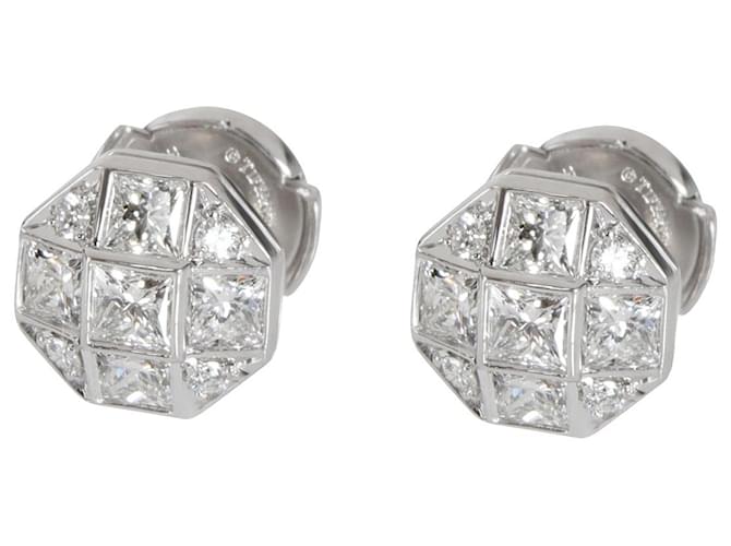 TIFFANY & CO. Diamond Mosaic Stud Earrings in Platinum 1.17 ctw Silvery Metallic Metal  ref.1300972