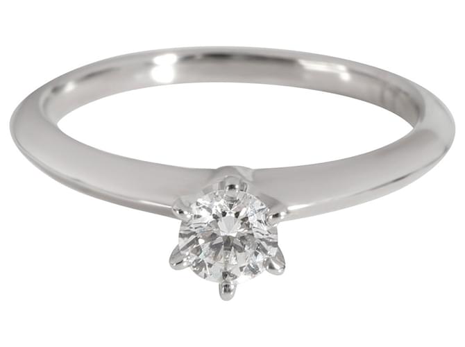 TIFFANY & CO. Anel de noivado solitário de diamante em platina G VS1 0.22 ctw Prata Metálico Metal  ref.1300973