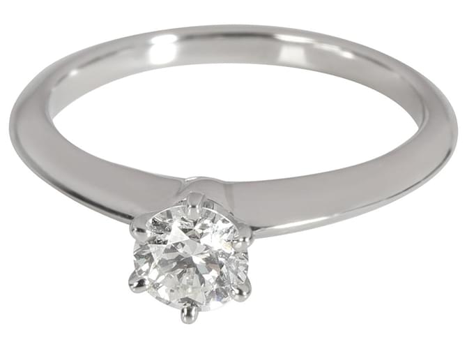 TIFFANY & CO. Anel de noivado solitário de diamante em platina H SI1 0.44 ctw Prata Metálico Metal  ref.1300977