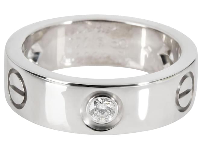 Cartier Love Diamond Ring em 18K ouro branco 0.22 ctw Prata Metálico Metal  ref.1301012