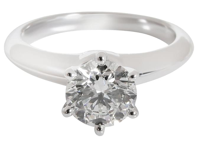 TIFFANY & CO. Anel de noivado solitário de diamante em platina H VS1 14 ctw Prata Metálico Metal  ref.1301023