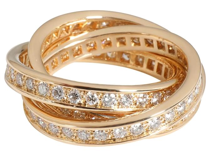 Cartier Vintage Trinity Diamond Ring in 18K 3 Yellow gold 1.55 ctw Golden Metallic White gold Metal  ref.1301024
