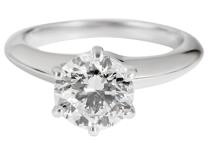 Tiffany & Co TIFFANY Y COMPAÑIA. Anillo de compromiso de diamantes en platino G SI1 1.16 por cierto Plata Metálico Metal  ref.1301025