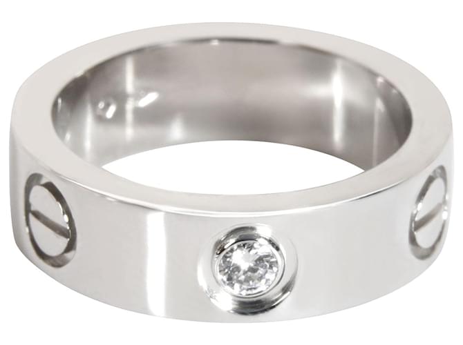 Cartier Love Diamond Ring em platina 09 ctw Prata Metálico Metal  ref.1301027