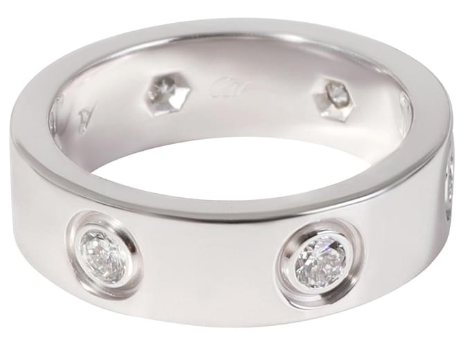 Anello Cartier Love con diamanti in 18K oro bianco 0.46 ctw Argento Metallico Metallo  ref.1301035