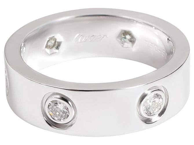 Bague Cartier Love en diamant 18K or blanc 0.46 ctw Métal Argenté Métallisé  ref.1301036