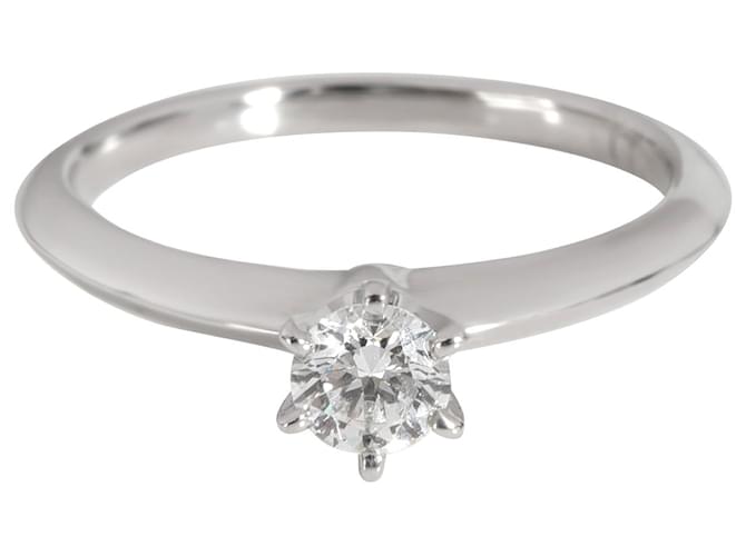 TIFFANY & CO. Bague de fiançailles diamant solitaire en platine G VS1 0.25 ct Métal Argenté Métallisé  ref.1301042