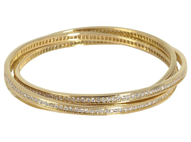 Cartier Trinity Rolling 8/1 Ctw Diamond Bracelet in 18k yellow gold Silvery Metallic Metal  ref.1301043