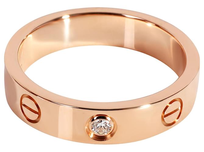Fede nuziale Cartier Love 1 diamante, 18k Rose Gold 02 ctw Metallico Metallo Oro rosa  ref.1301049
