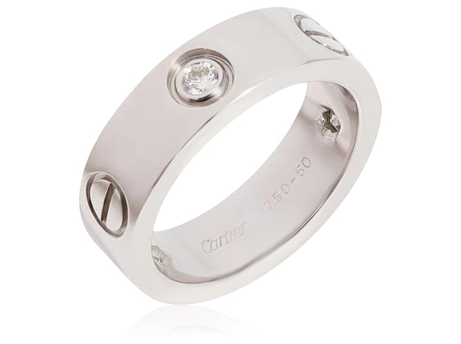 Cartier Love Diamond Ring em 18K ouro branco 0.22 ctw Prata Metálico Metal  ref.1301052