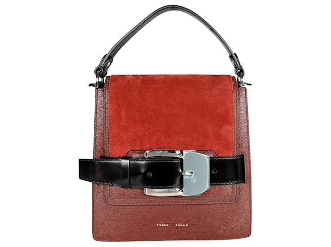 Proenza Schouler Russet calf leather & Suede Buckle Trapeze Bag Red  ref.1301068